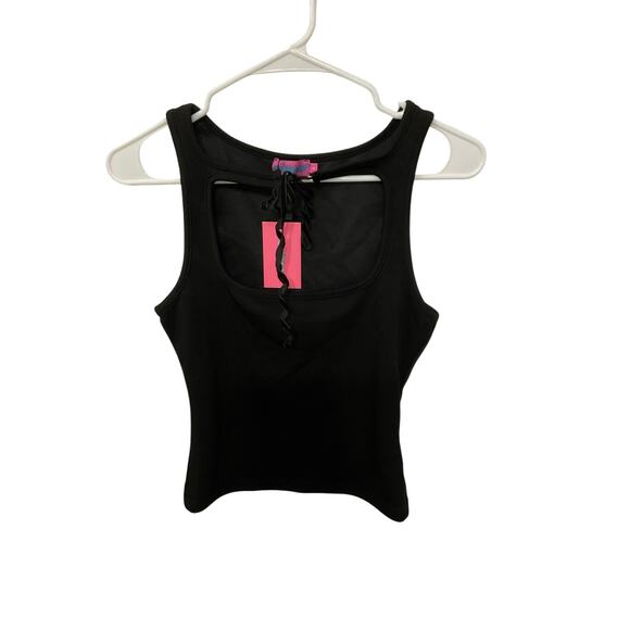 NWT Edikted Isabetta Tie Front Top Stretch Size Small Sleeveless - Picture 3 of 6